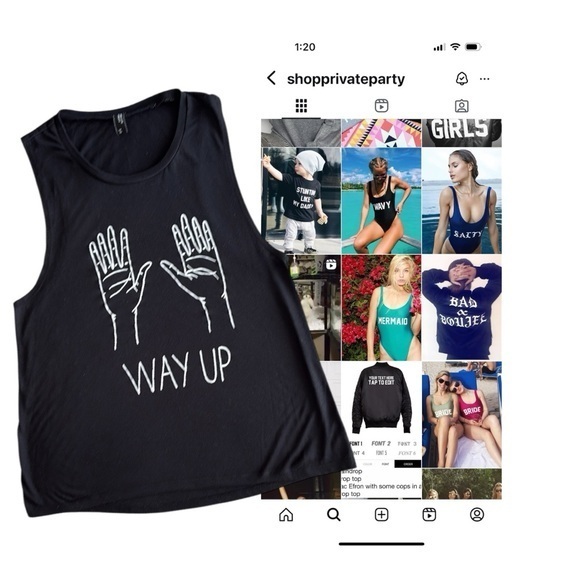 PRIVATE PARTY Tops - Private Party “WAY UP” Muscle Tee